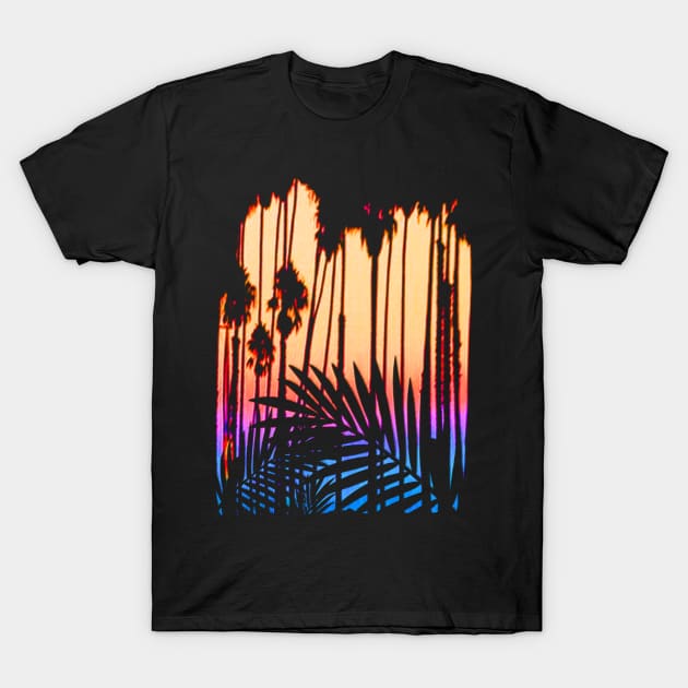 Tropical Paradise Sunset T-Shirt by robotface